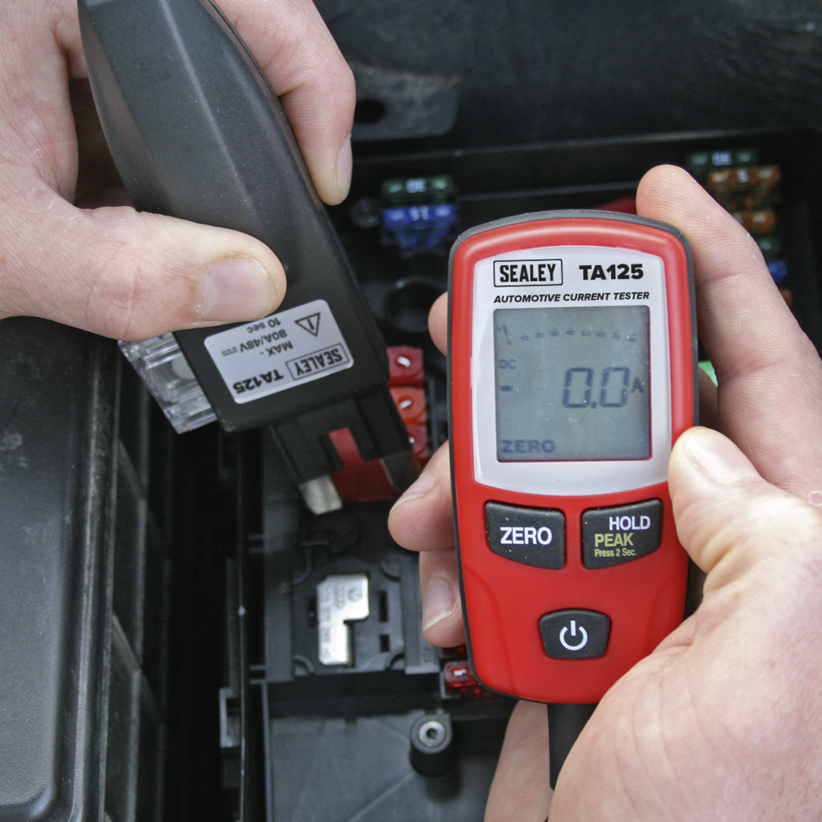 Sealey 80A Automotive Current Tester - Mini, Standard & Maxi Blade Fuses TA125