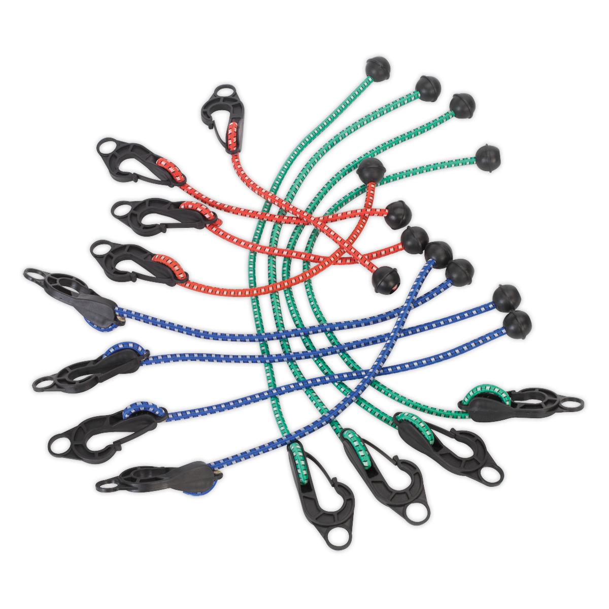 Sealey 12pc Assorted Tarpaulin Cord Set TARP12