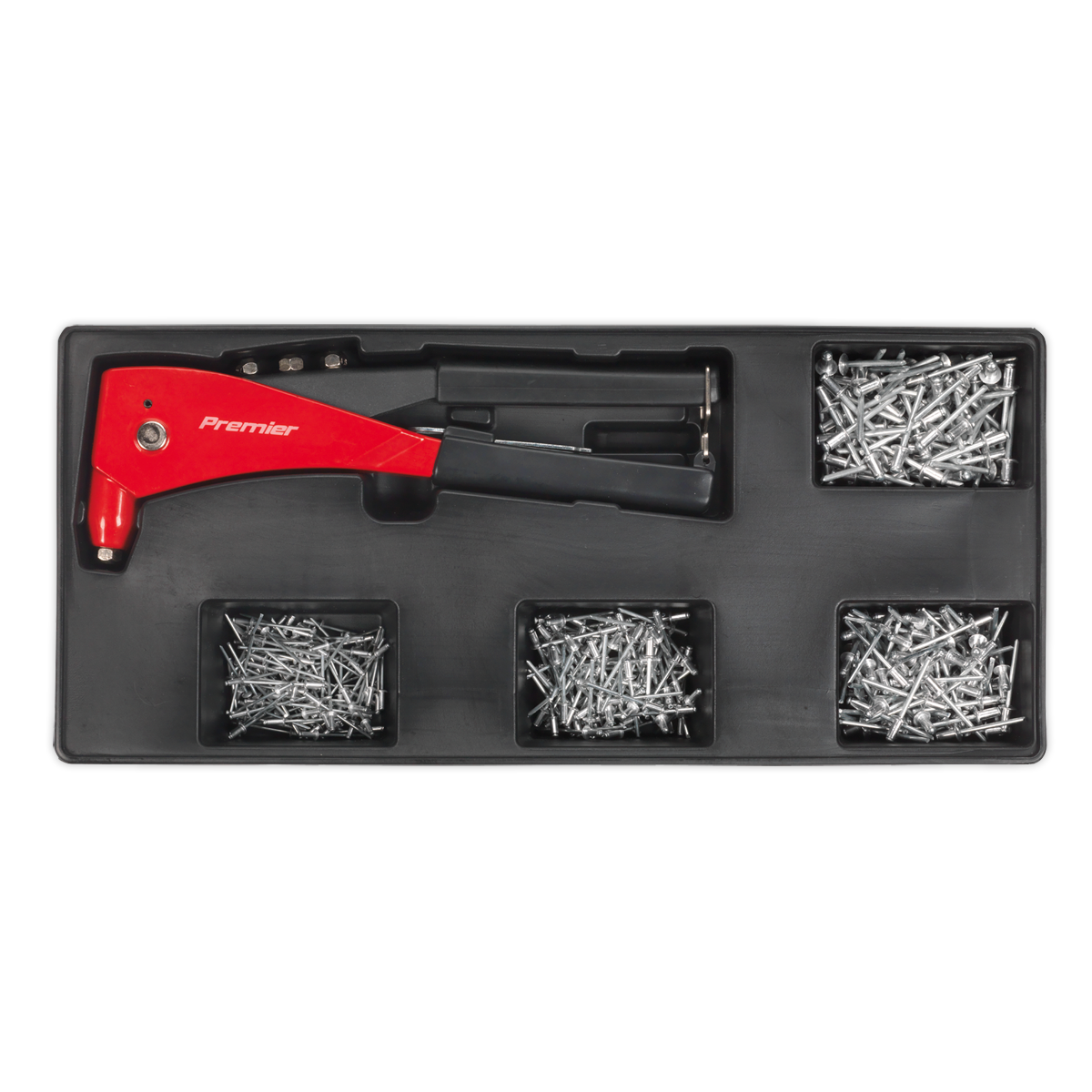 Sealey Riveter & Assorted Rivet Set with Tool Tray TBT15