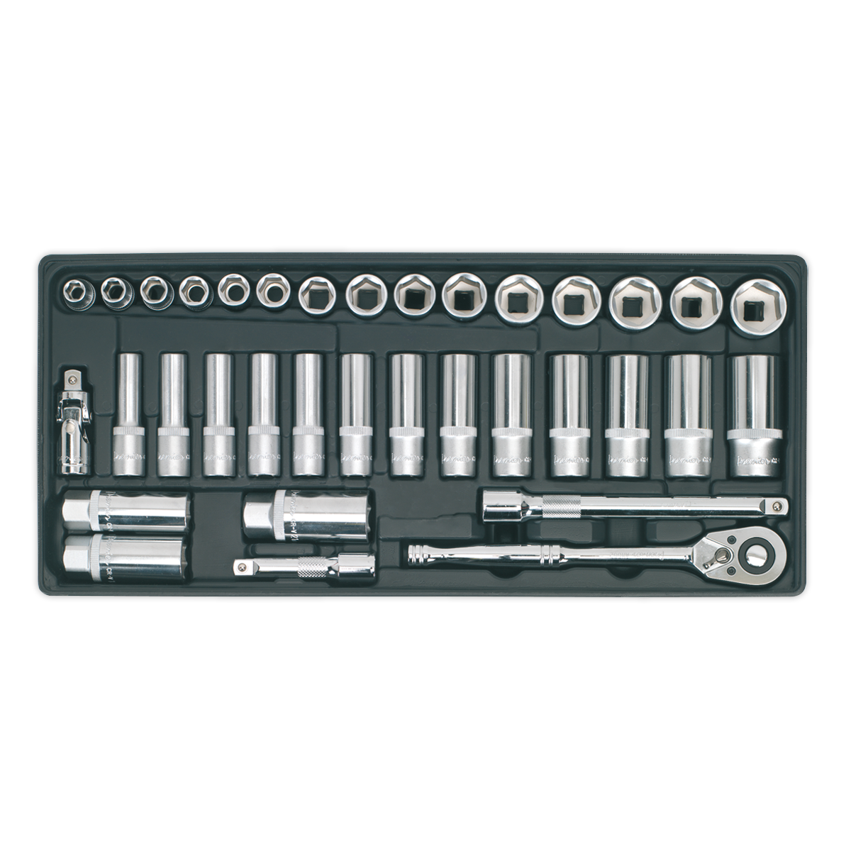Sealey 35pc 3/8"Sq Drive Socket Set with Tool Tray TBT20
