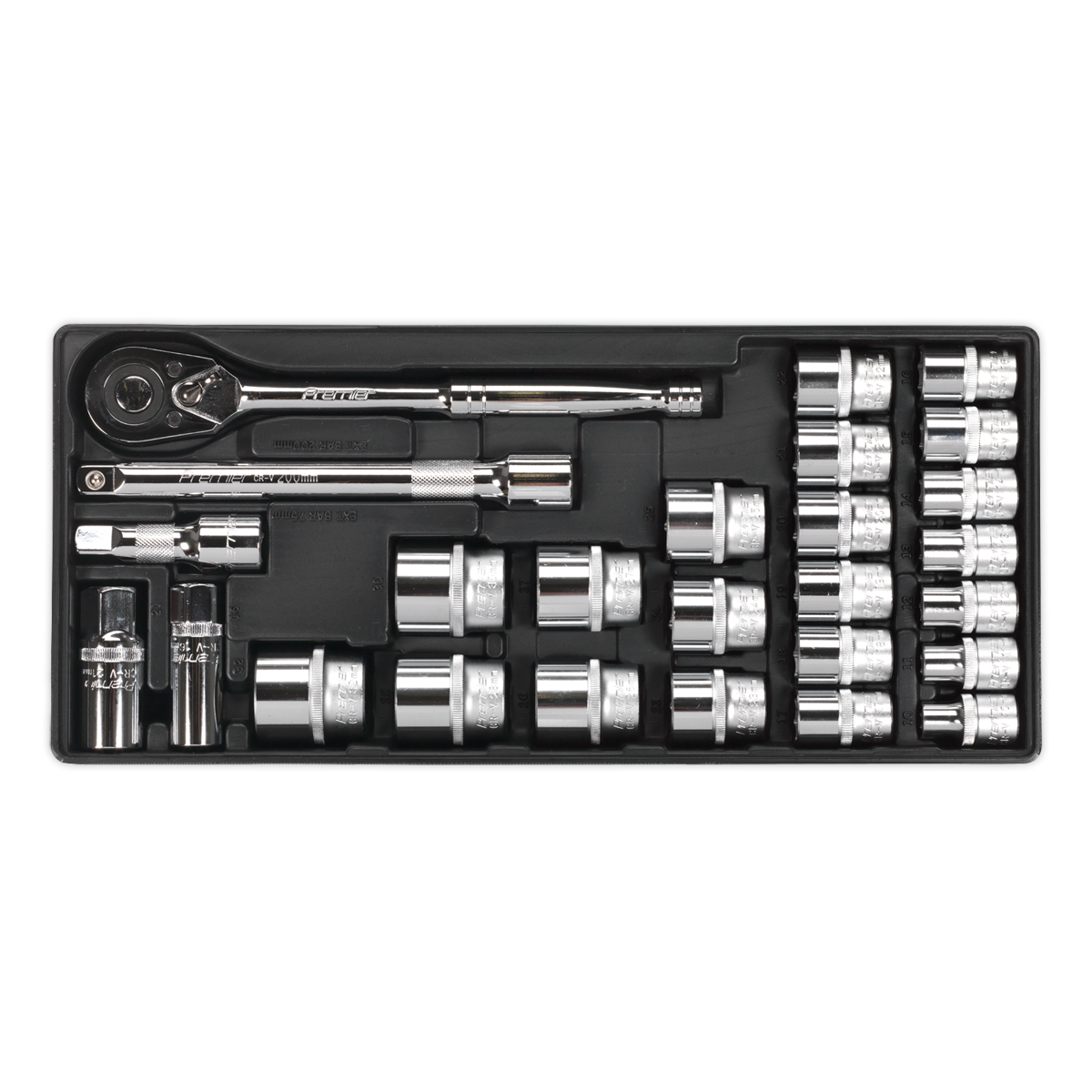 Sealey 26pc 1/2"Sq Drive Socket Set with Tool Tray TBT21