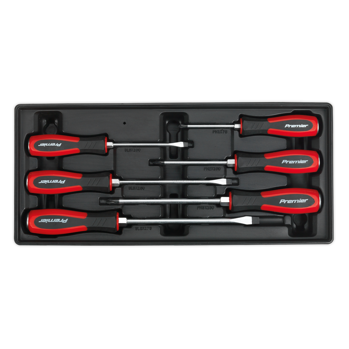 Sealey 6pc Hammer-Thru Screwdriver Set with Tool Tray TBT29
