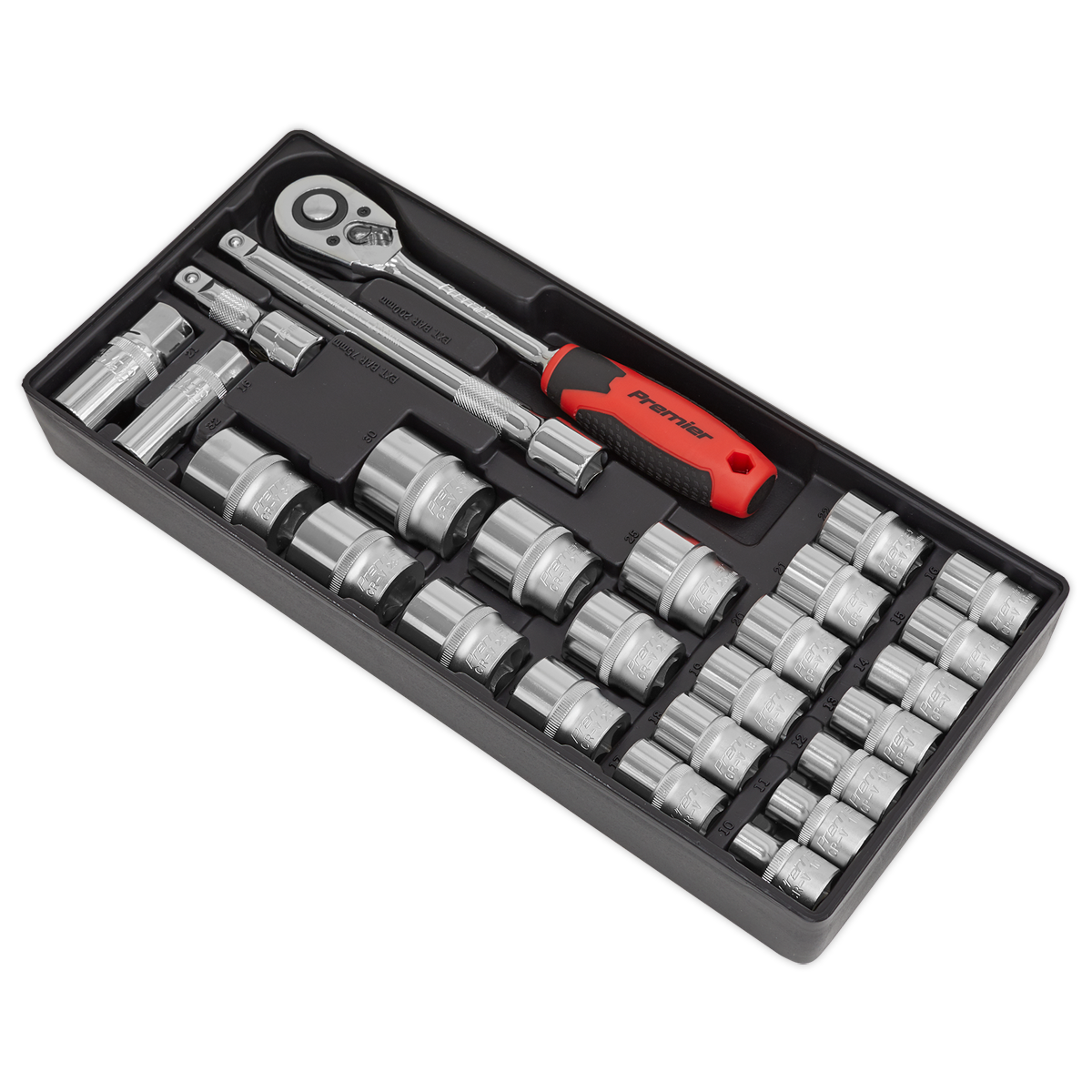 Sealey 26pc 1/2"Sq Drive Socket Set with Tool Tray TBT35