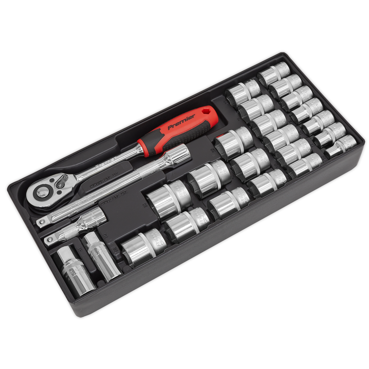 Sealey 26pc 1/2"Sq Drive Socket Set with Tool Tray TBT35