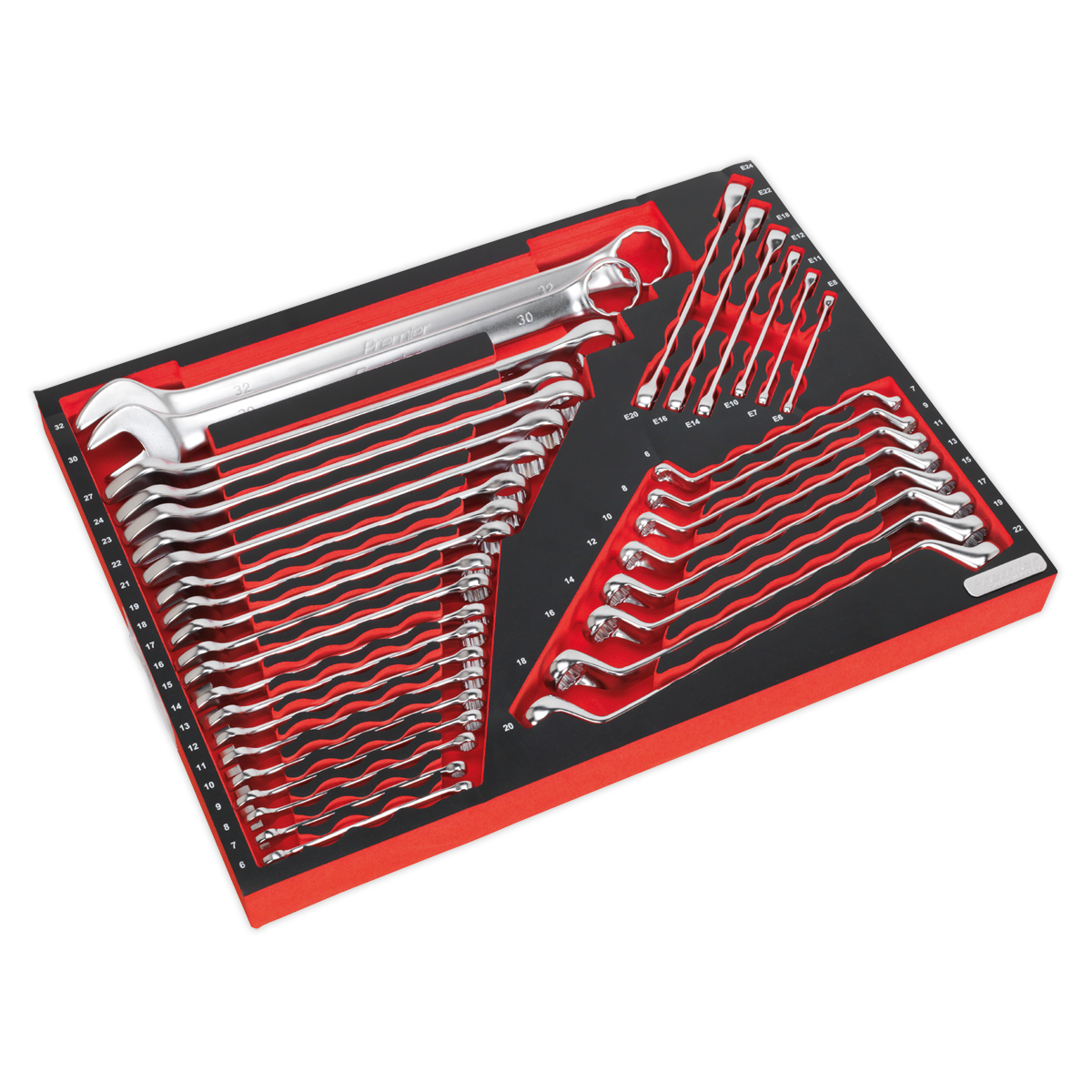 Sealey 35pc Spanner Set with Tool Tray TBTP03
