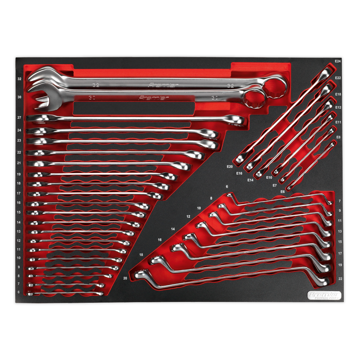 Sealey 35pc Spanner Set with Tool Tray TBTP03