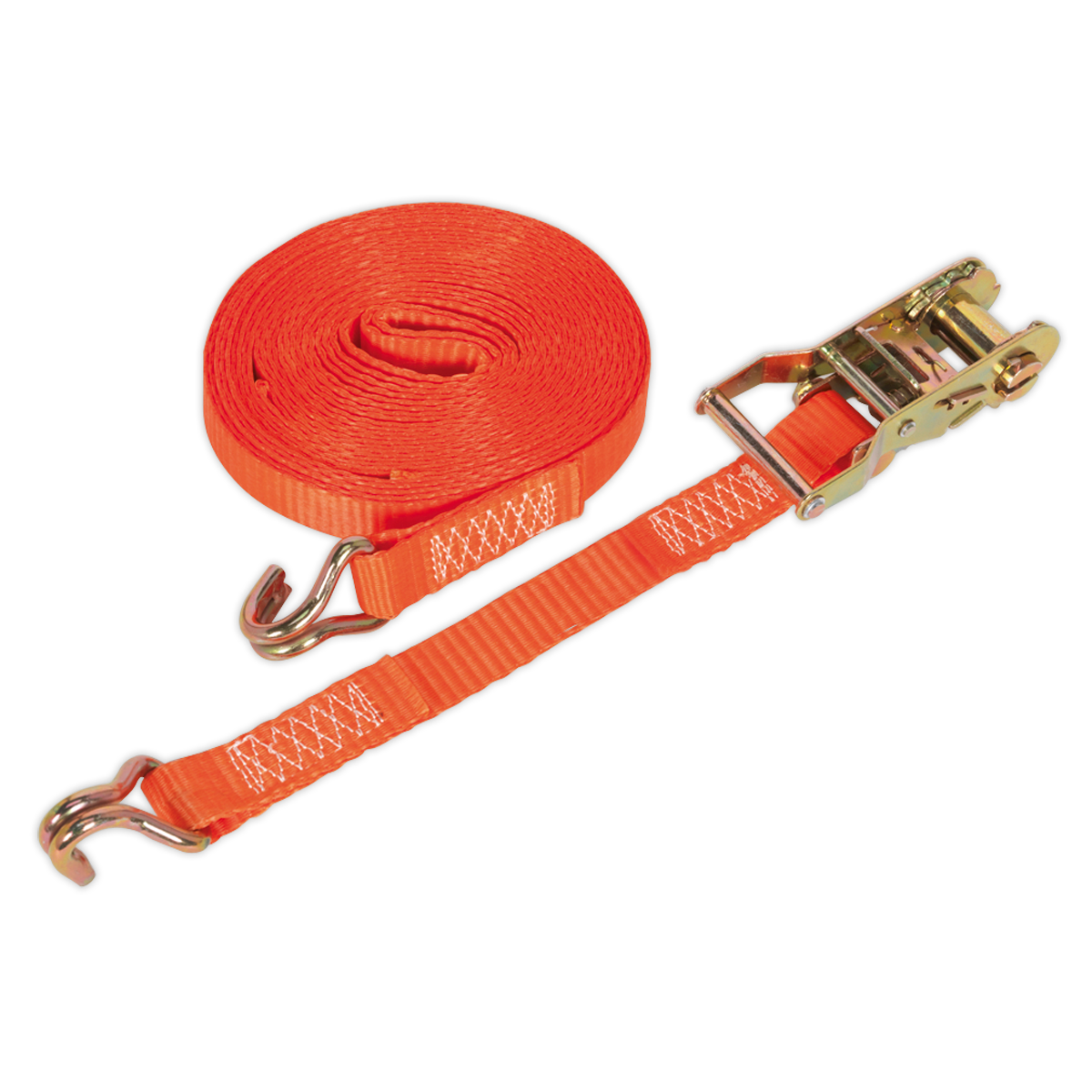 Sealey 25mm x 8m Polyester Webbing Ratchet Tie Down 1500kg Breaking Strength TD1508J