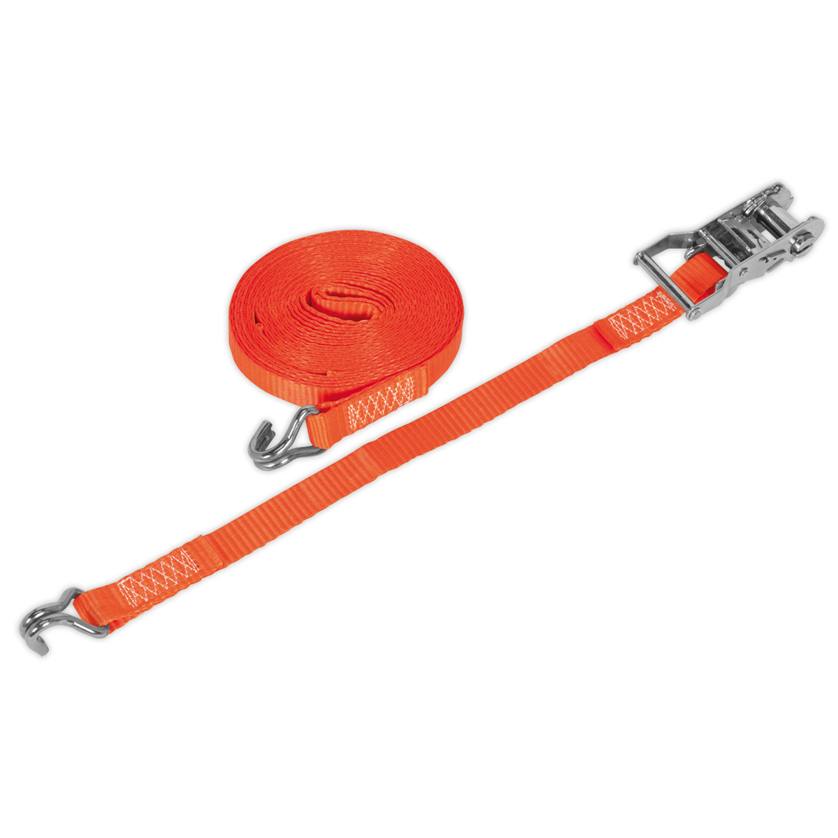 Sealey 25mm x 10m Polyester Webbing Ratchet Tie Down 1500kg Breaking Strength TD1510J
