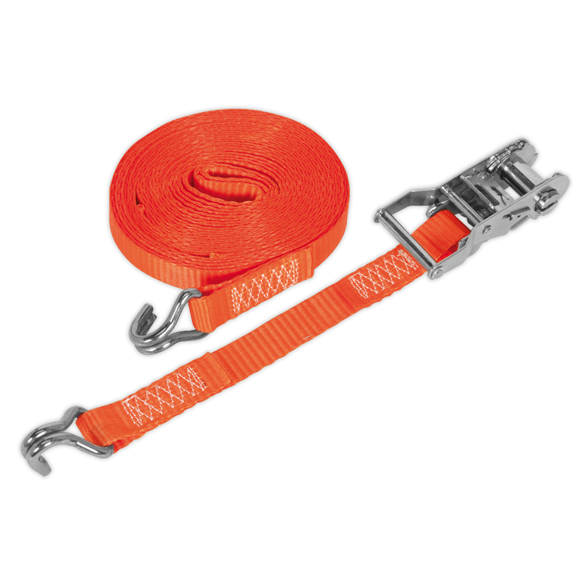 Sealey 25mm x 10m Polyester Webbing Ratchet Tie Down 1500kg Breaking Strength TD1510J