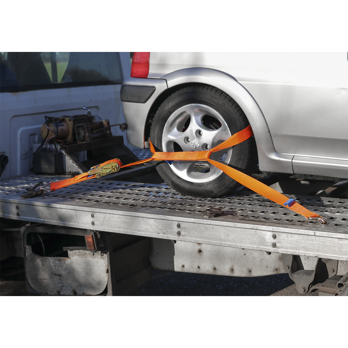 Sealey 50mm x 3m Alloy Wheel Car Transporter Ratchet Tie Down 5000kg Breaking Strength TDRWA
