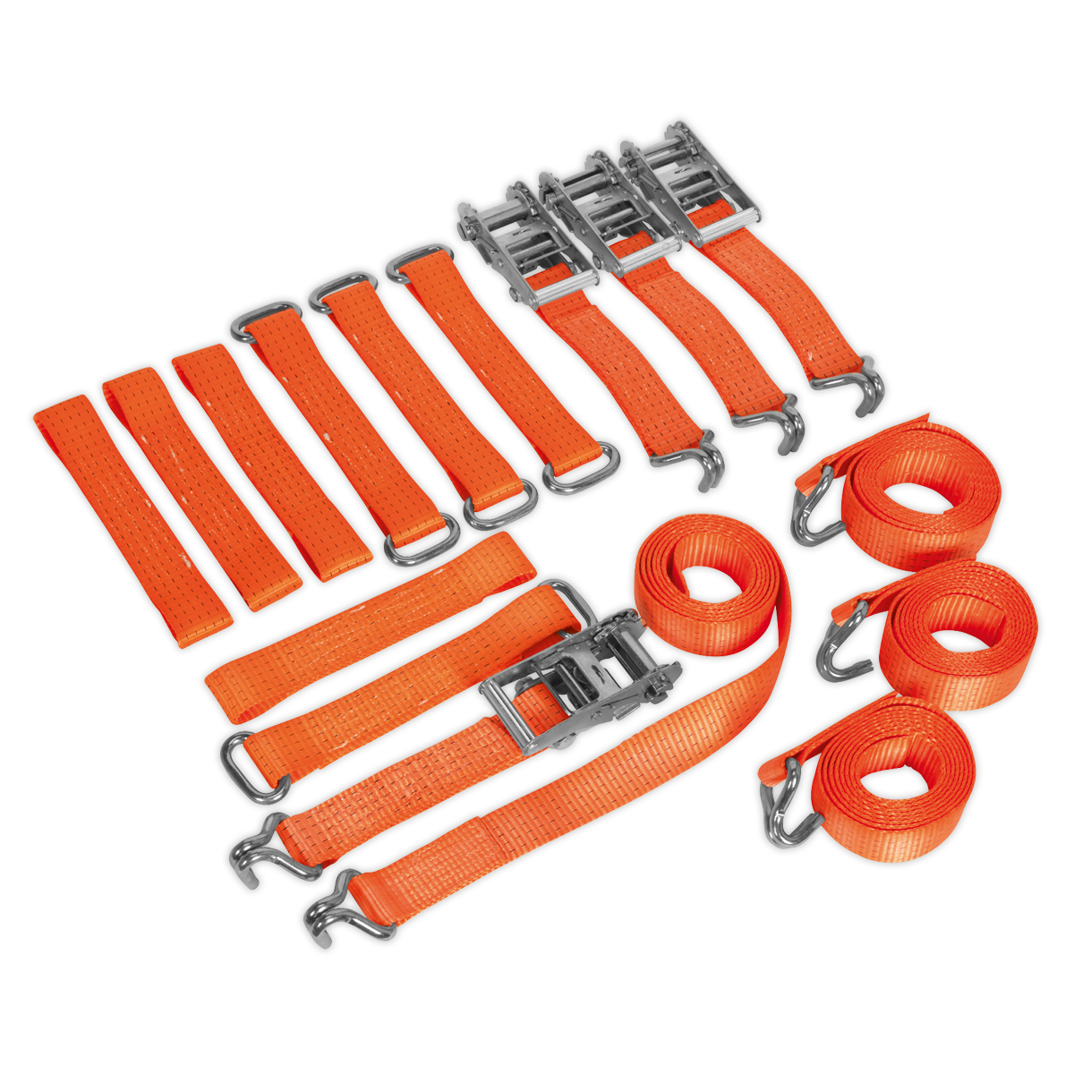 Sealey 4pc Car Transporter Ratchet Tie Down Kit TDRWKIT
