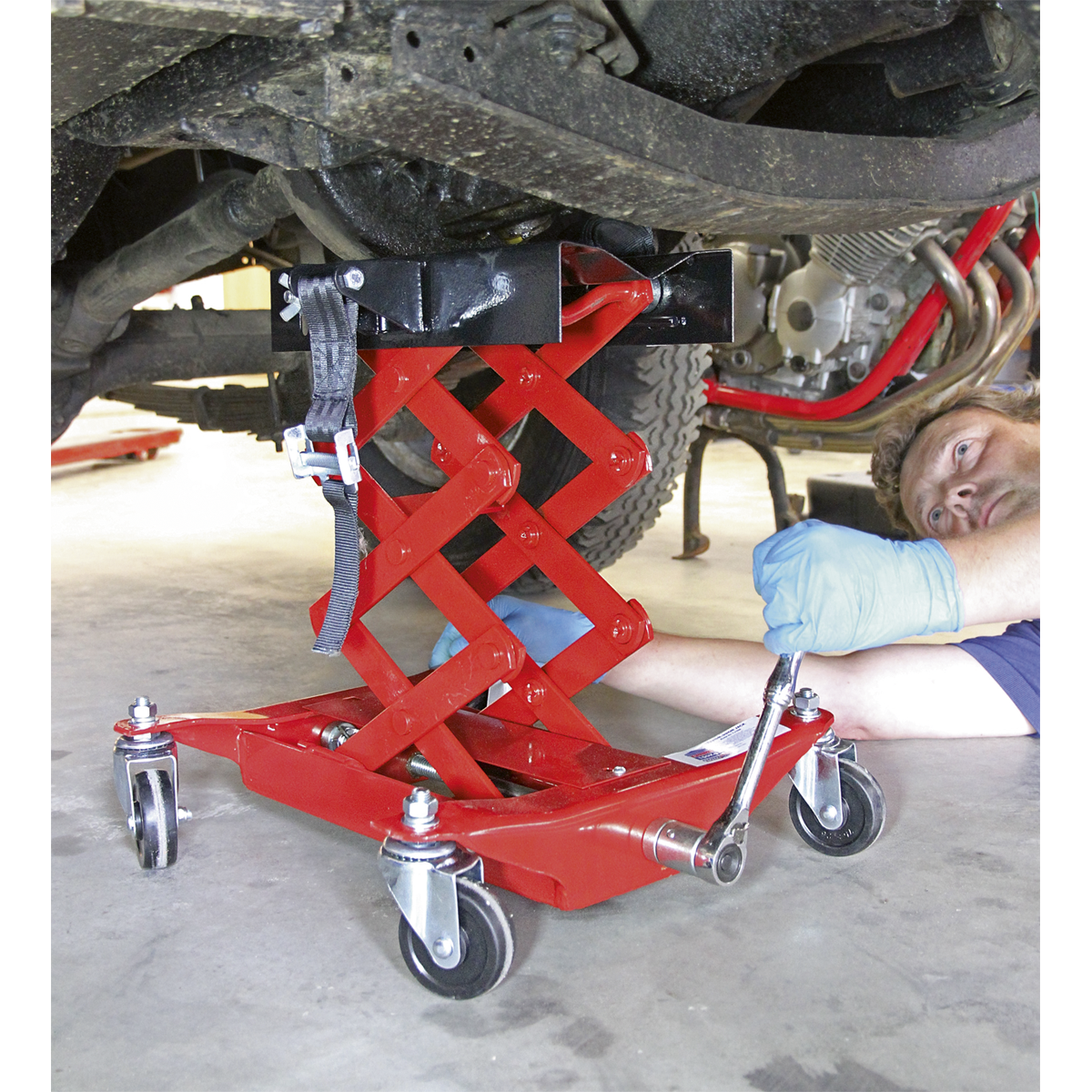 Sealey 150kg Floor Transmission Jack TJ150E