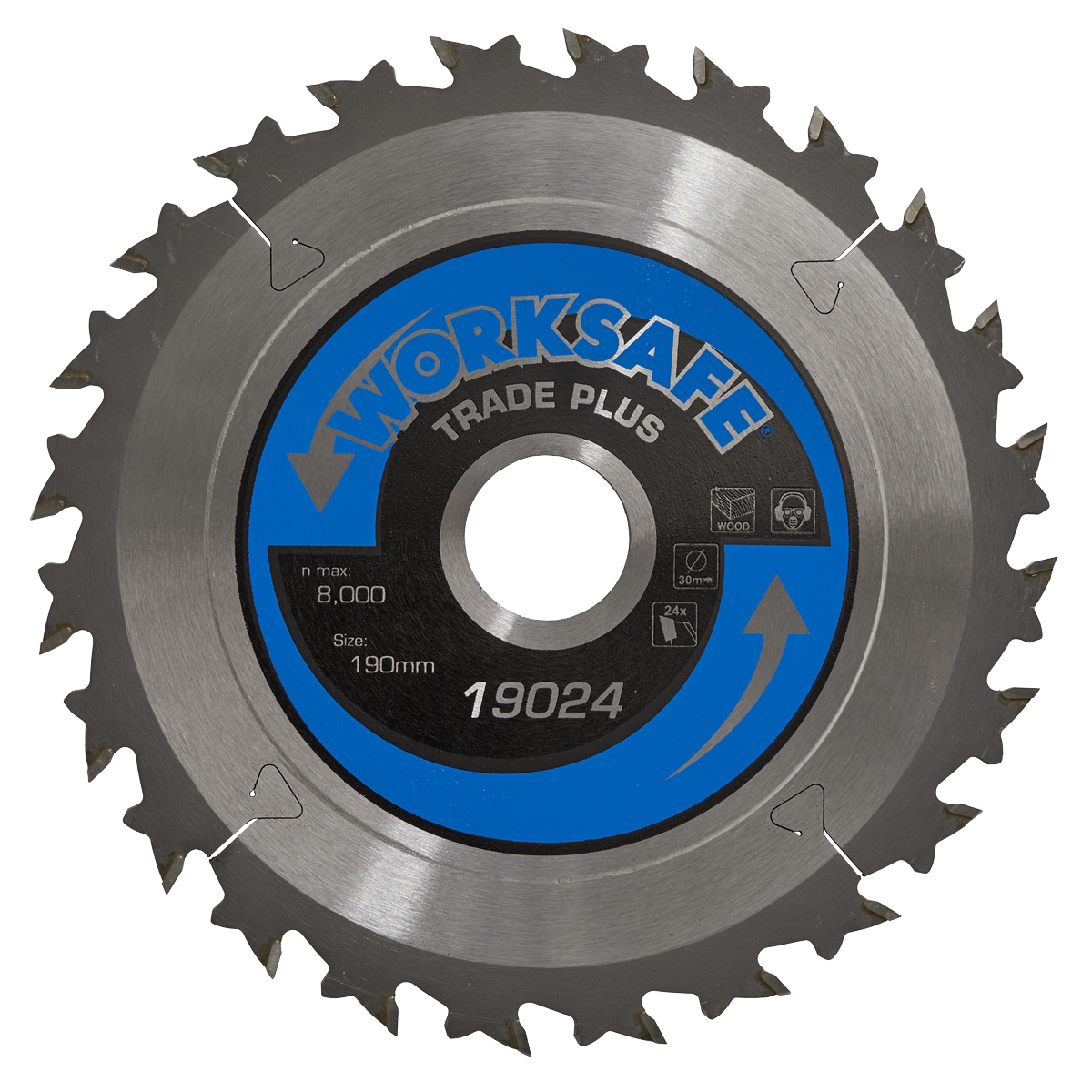 Sealey Ø190 x 30mm Trade Plus Circular Saw Blade - 24tpu TPS19024