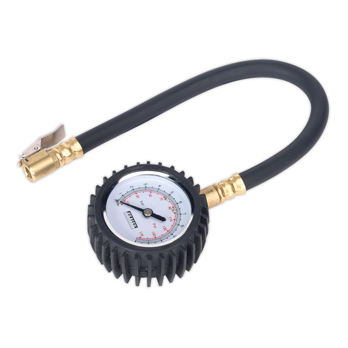 Sealey Tyre Pressure Gauge with Clip-On Connector TST/PG6