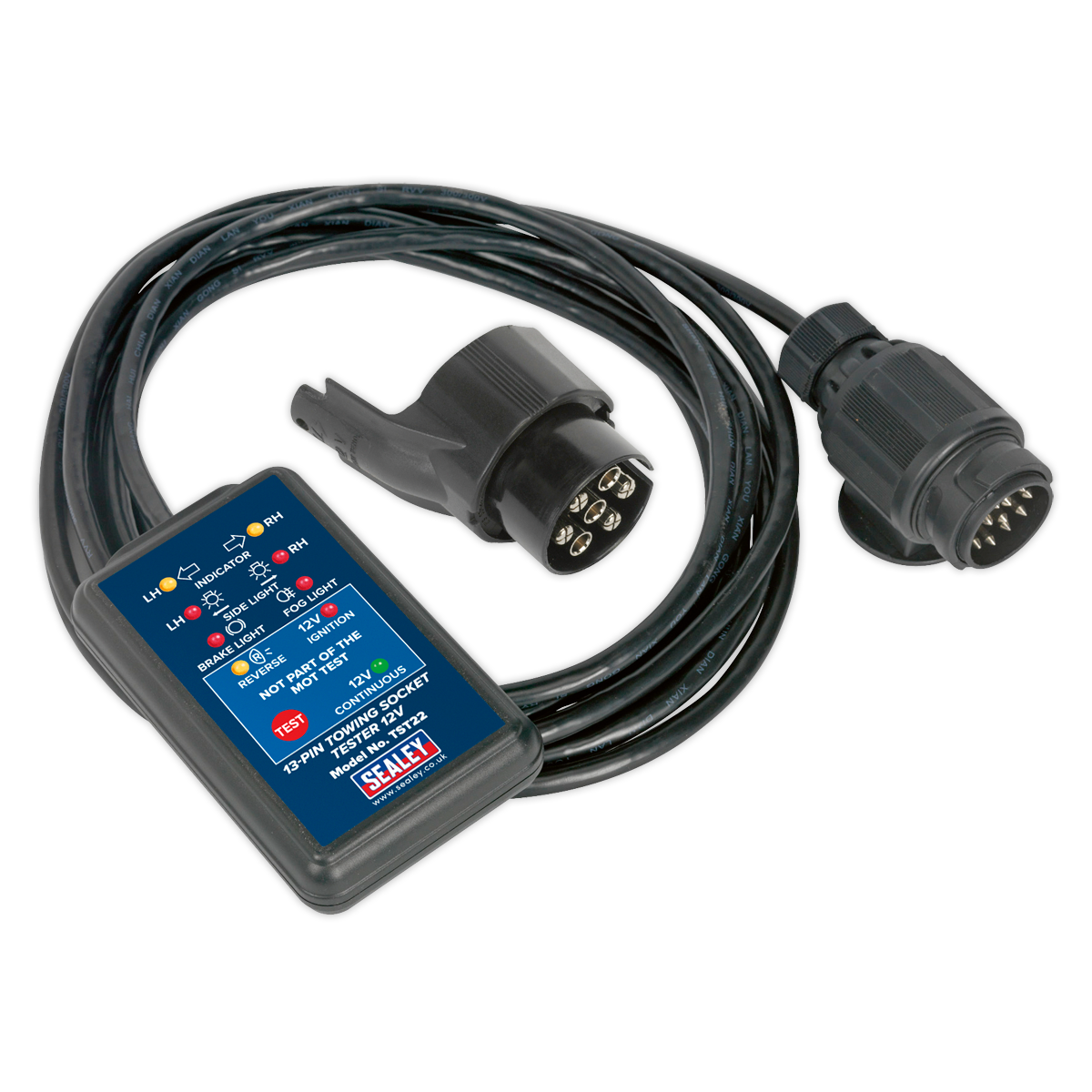 Sealey 12V 13-Pin Towing Socket Tester - DVSA Approved TST22