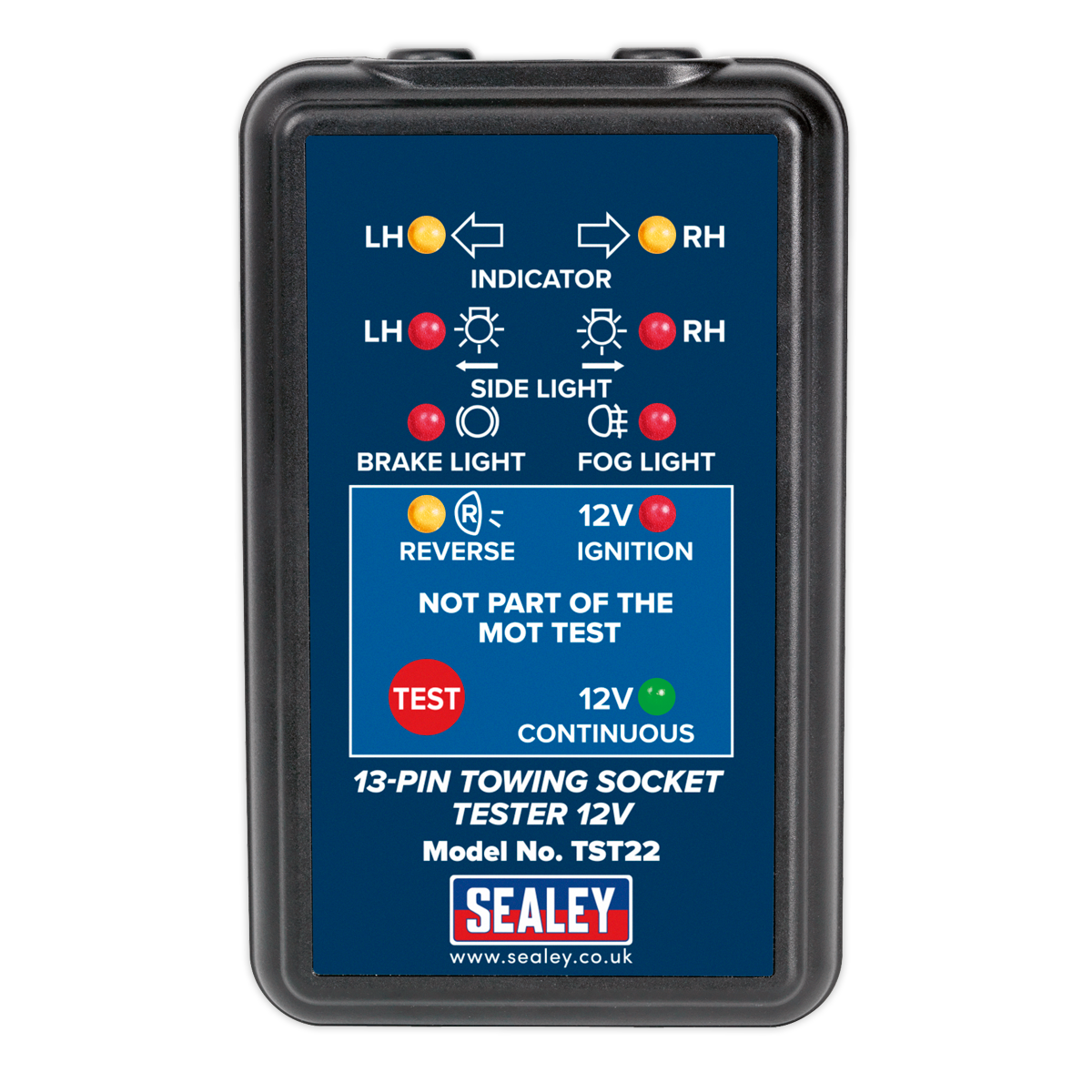 Sealey 12V 13-Pin Towing Socket Tester - DVSA Approved TST22