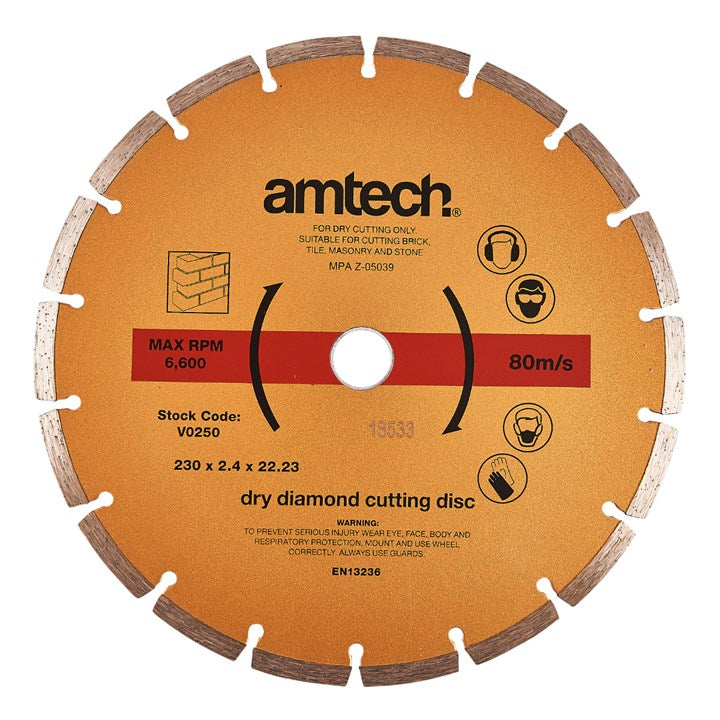 Amtech 230mm (9") Segmented diamond cutting disc V0250