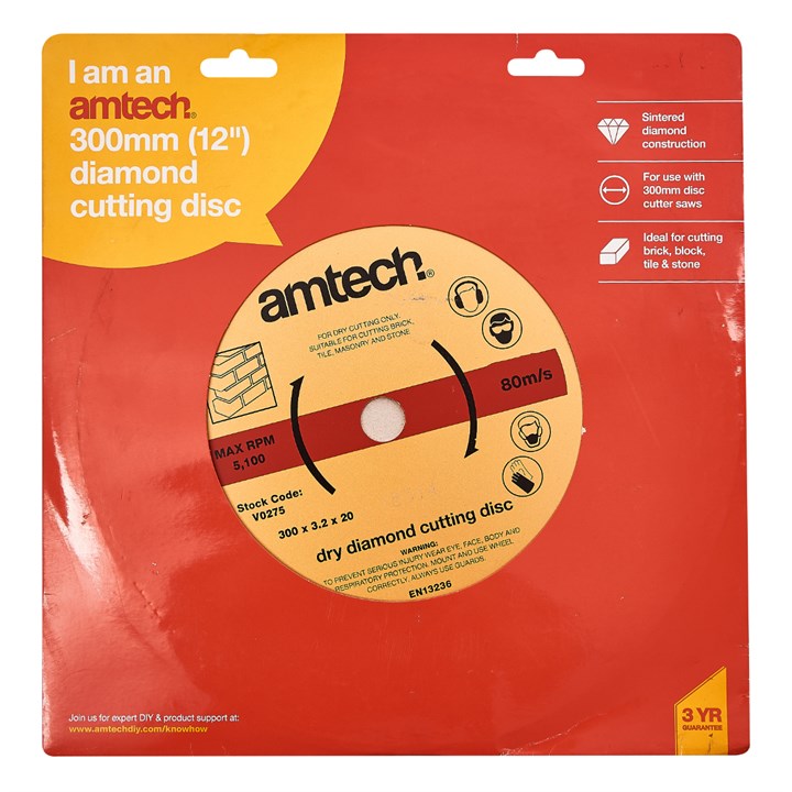 Amtech 300mm (12") Segmented diamond cutting disc V0275