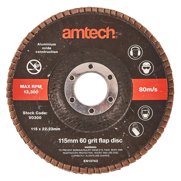 Amtech 115mm 60 grit flap disc V0300