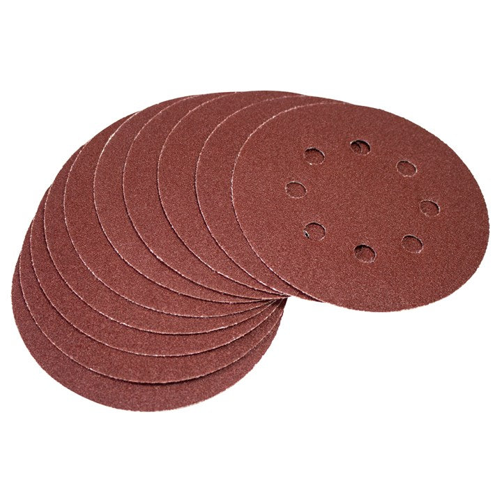 Amtech 10 x P120 grit circular sanding sheets (125mm diameter) V4090