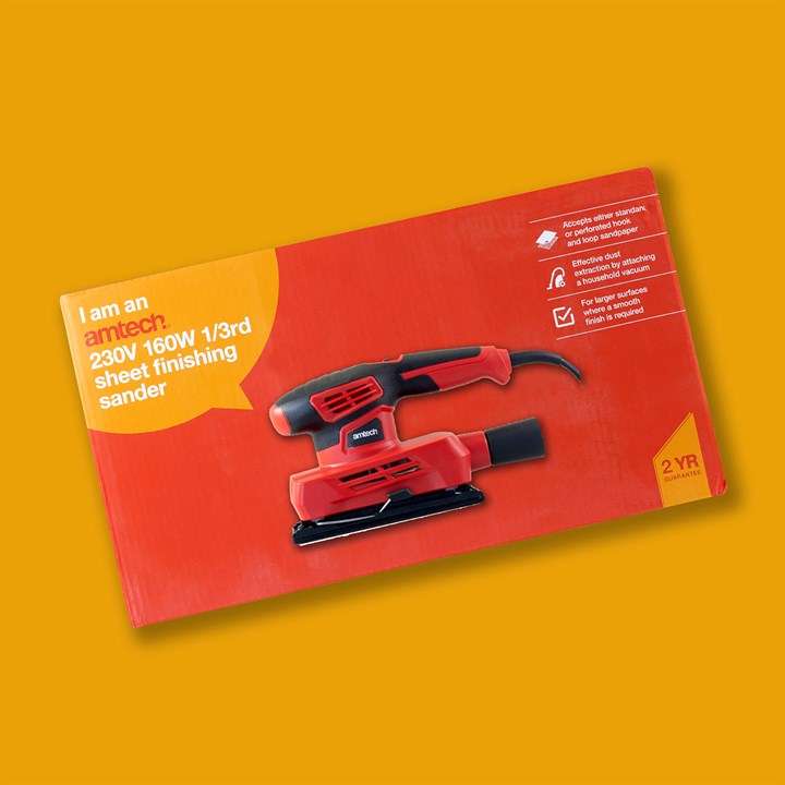 Amtech 230V 160W 1/3 Sheet finish sander V6100