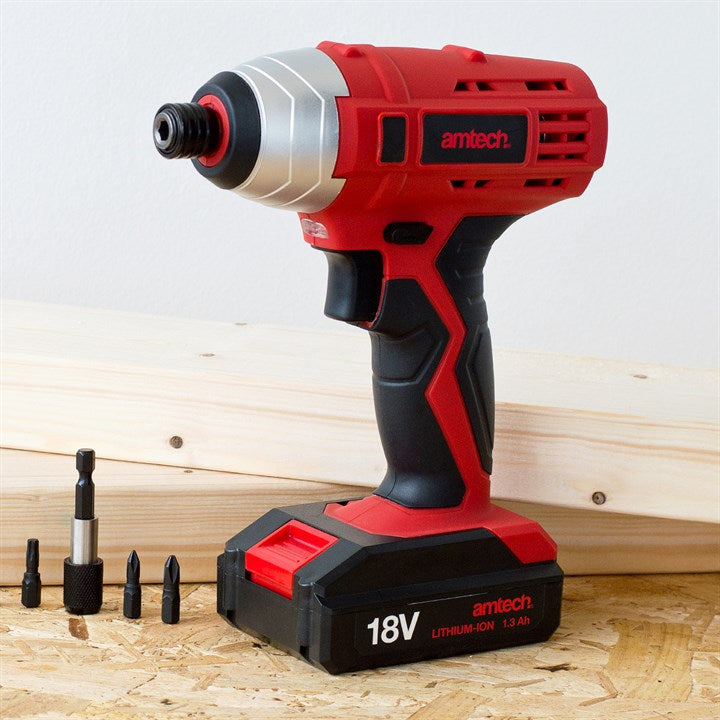 Amtech 18V Li-Ion cordless 6mm (0.25") impact driver V6520