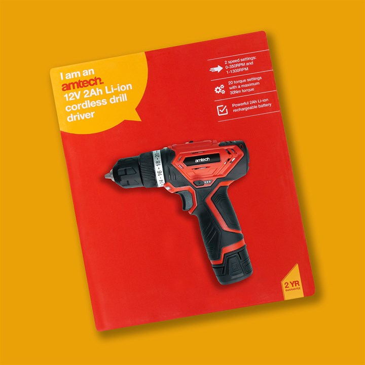 Amtech 12V 2Ah Li-ion cordless drill driver V6605