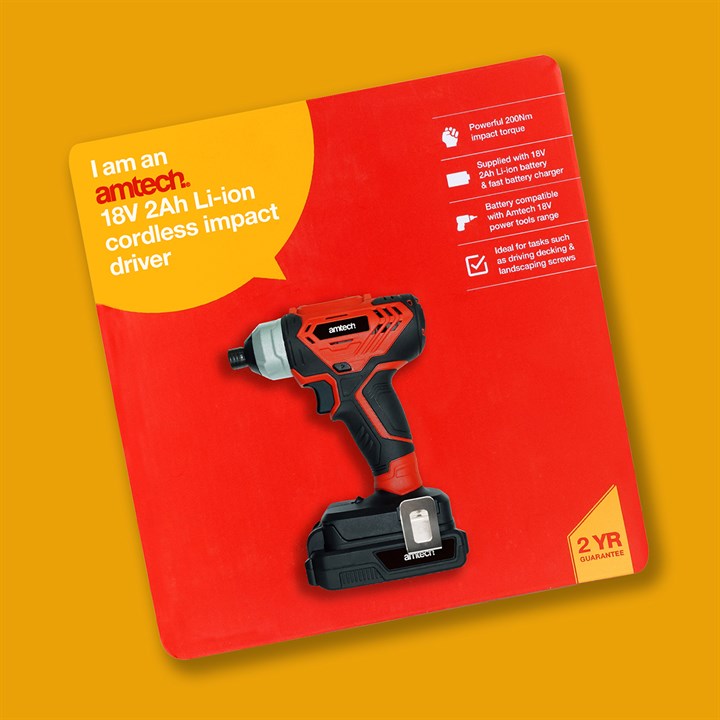 Amtech 18V 2Ah Li-ion cordless impact driver V6615