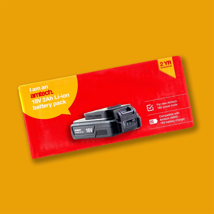 Amtech 18V 2Ah Li-ion battery pack for cordless drill V6952