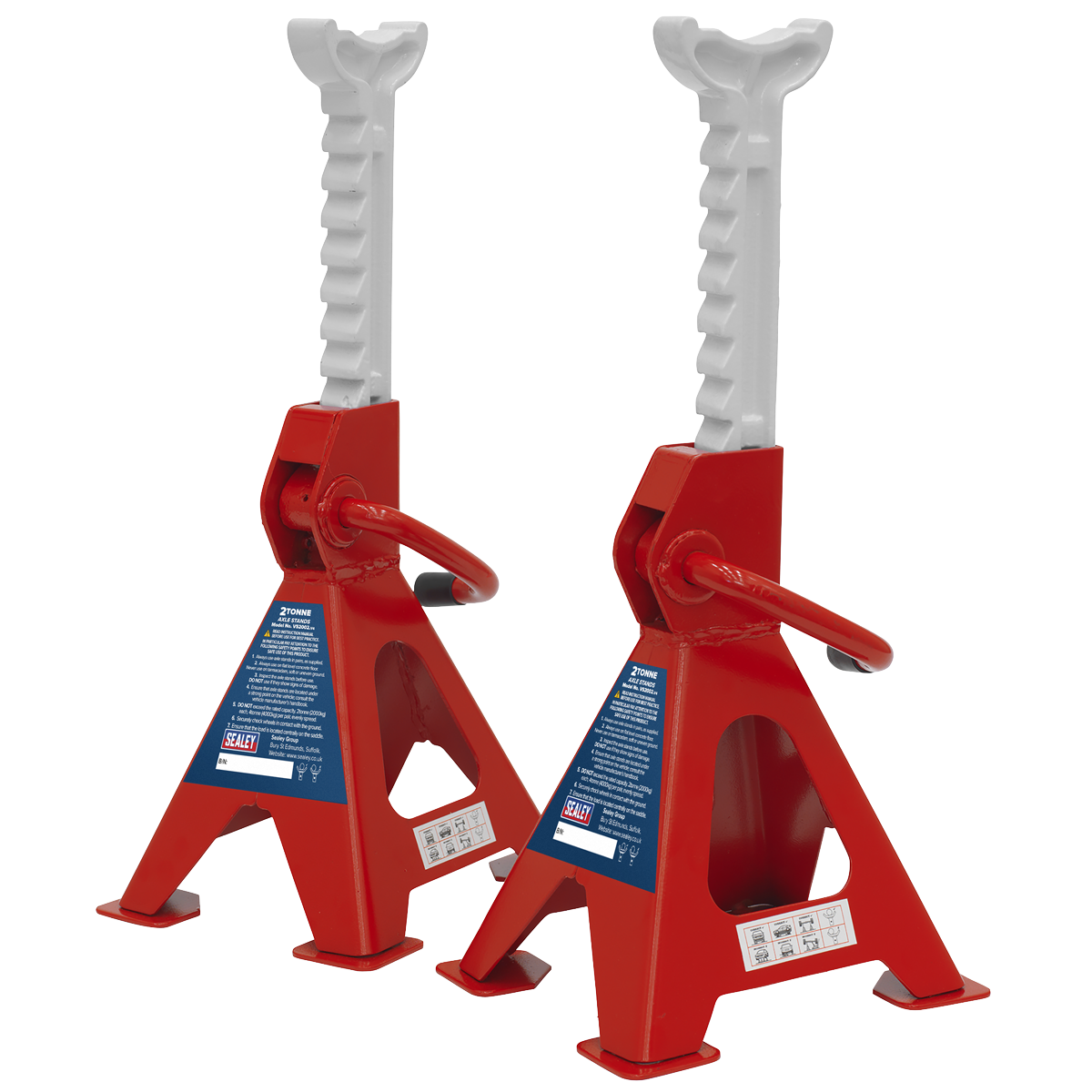 Sealey Ratchet Type Axle Stands (Pair) 2tonne Capacity per Stand VS2002