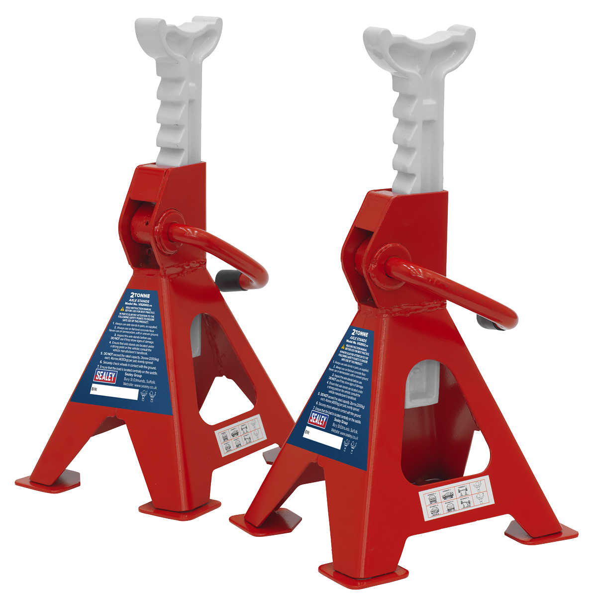 Sealey Ratchet Type Axle Stands (Pair) 2tonne Capacity per Stand VS2002