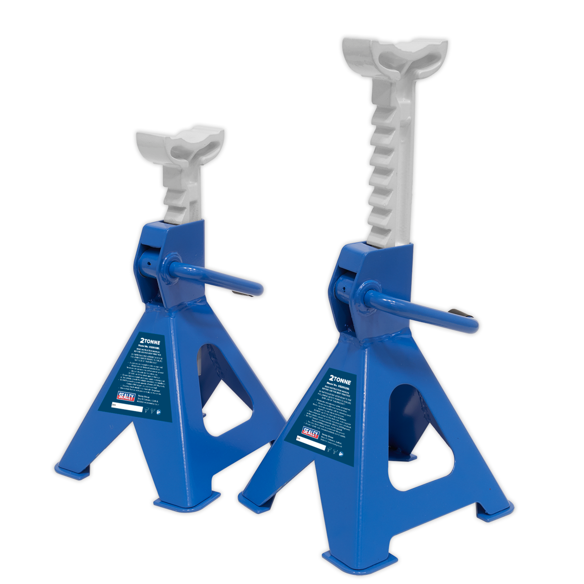 Sealey Ratchet Type Axle Stands (Pair) 2tonne Capacity per Stand - Blue VS2002BL