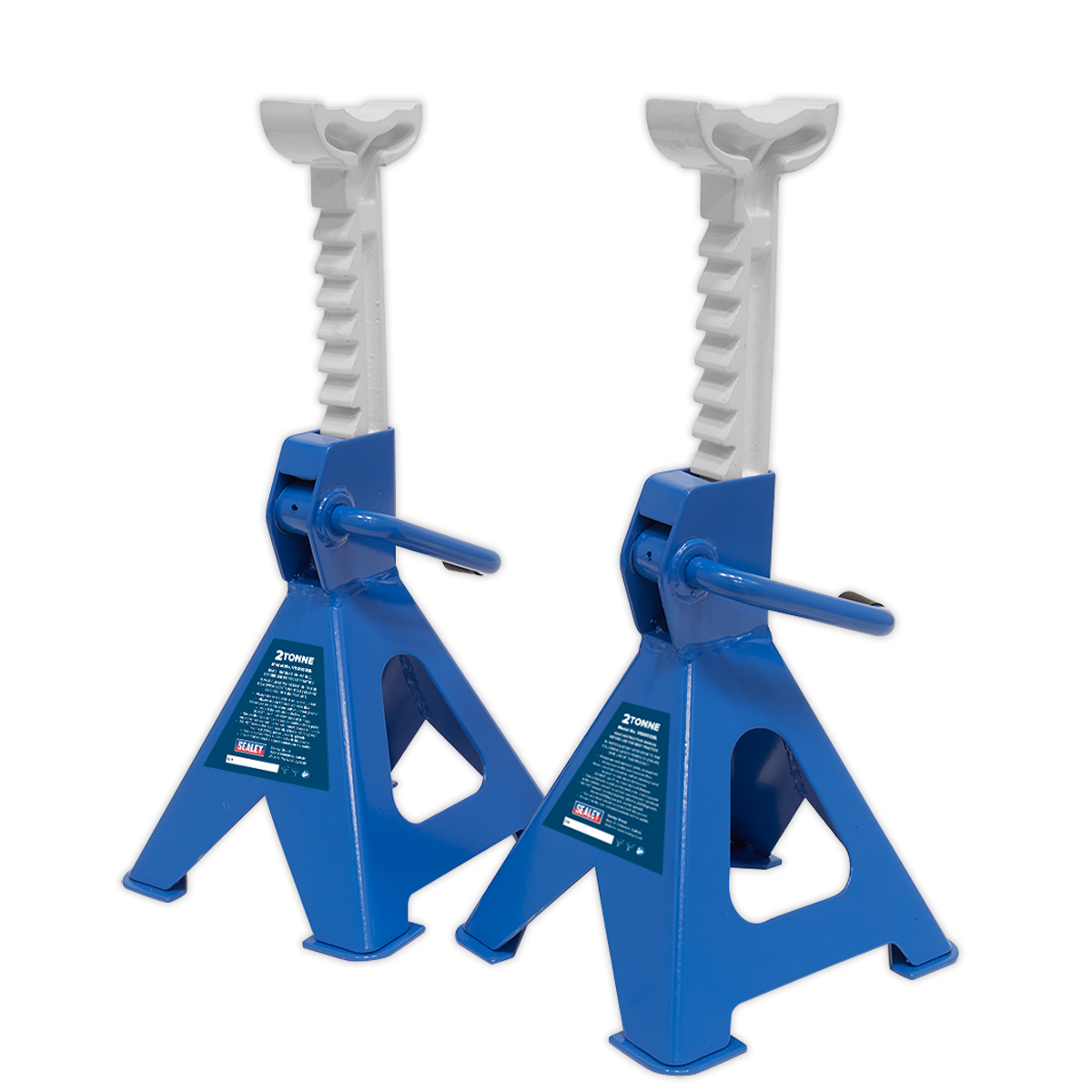 Sealey Ratchet Type Axle Stands (Pair) 2tonne Capacity per Stand - Blue VS2002BL