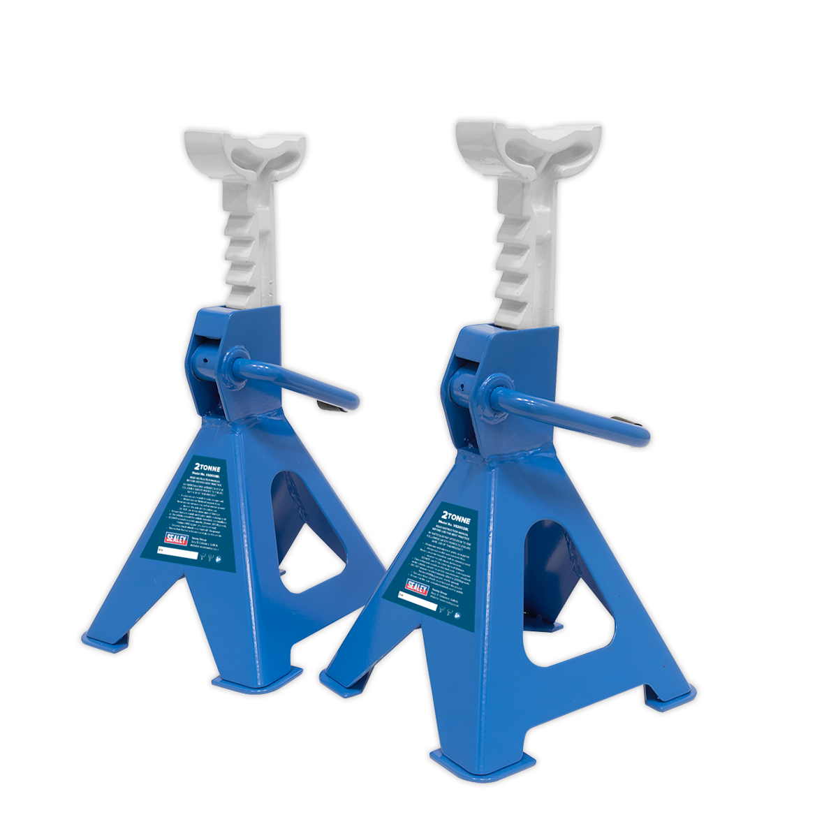 Sealey Ratchet Type Axle Stands (Pair) 2tonne Capacity per Stand - Blue VS2002BL