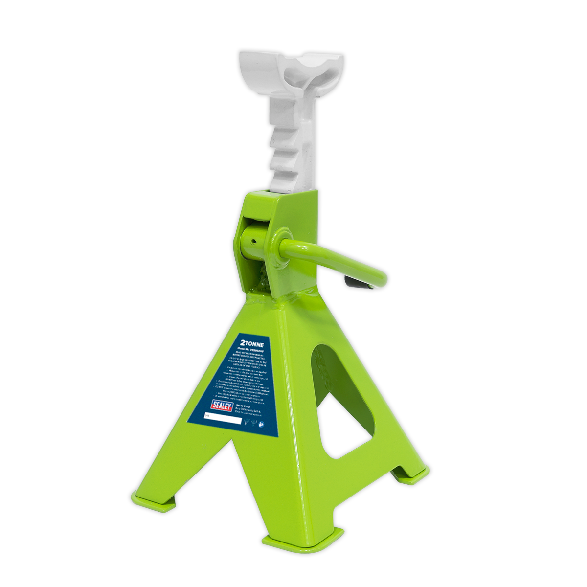 Sealey Ratchet Type Axle Stands (Pair) 2tonne Capacity per Stand - Hi-Vis Green VS2002HV