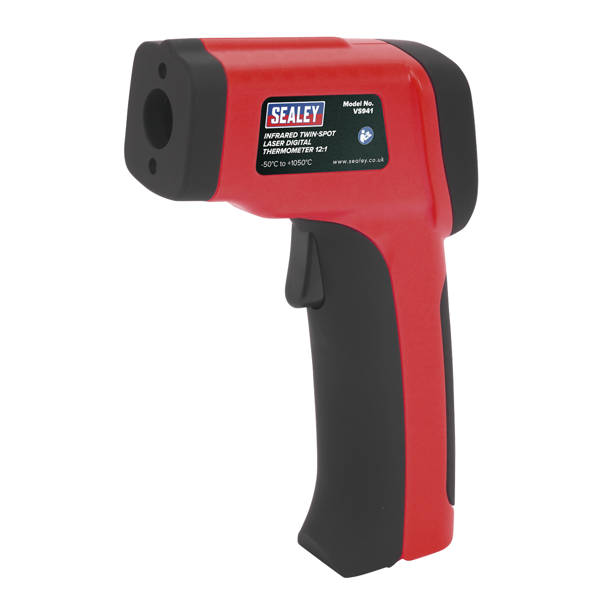 Sealey Infrared Twin-Spot Laser Digital Thermometer 12:1 High Temperature VS941