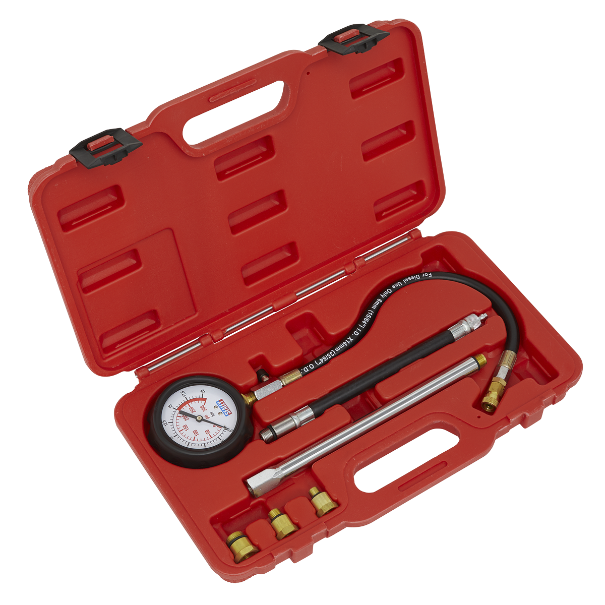 Sealey 6pc Petrol Engine Compression Tester - Deluxe Kit VSE300D
