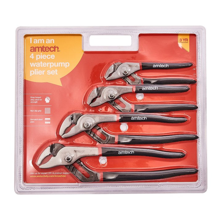 Amtech 4 Piece water pump plier set W5350