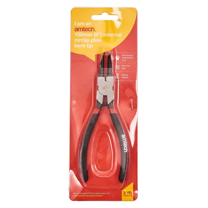 Amtech 150mm (6") Circlip plier - internal bent W5950