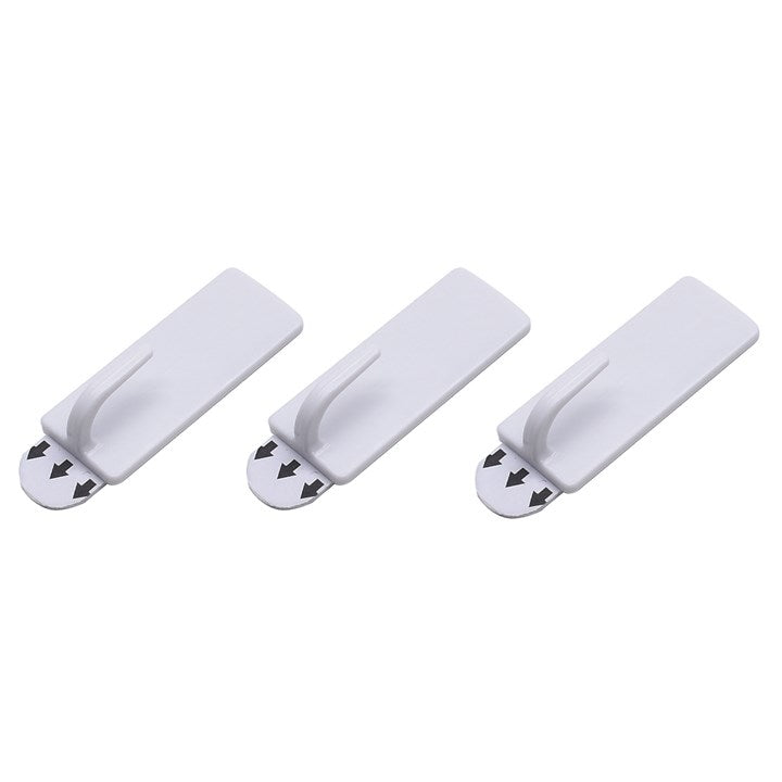Amtech 3 Piece rectangular, removable self-adhesive hook set (2cm x 5cm) W8303