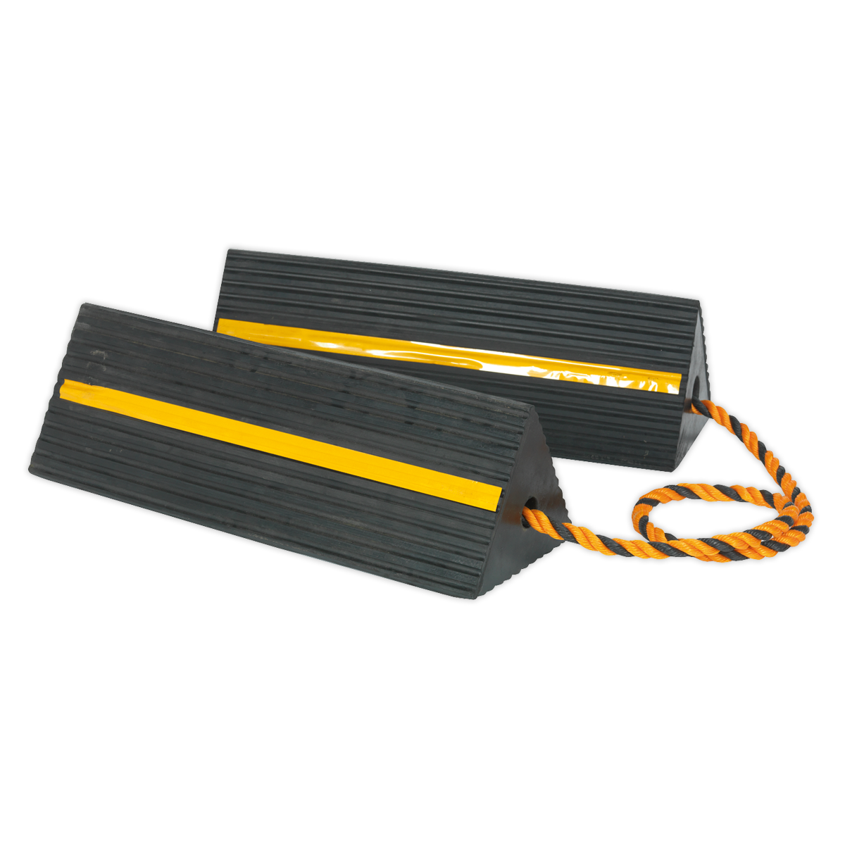 Sealey Heavy-Duty Rubber Wheel Chocks 8kg - Pair WC11