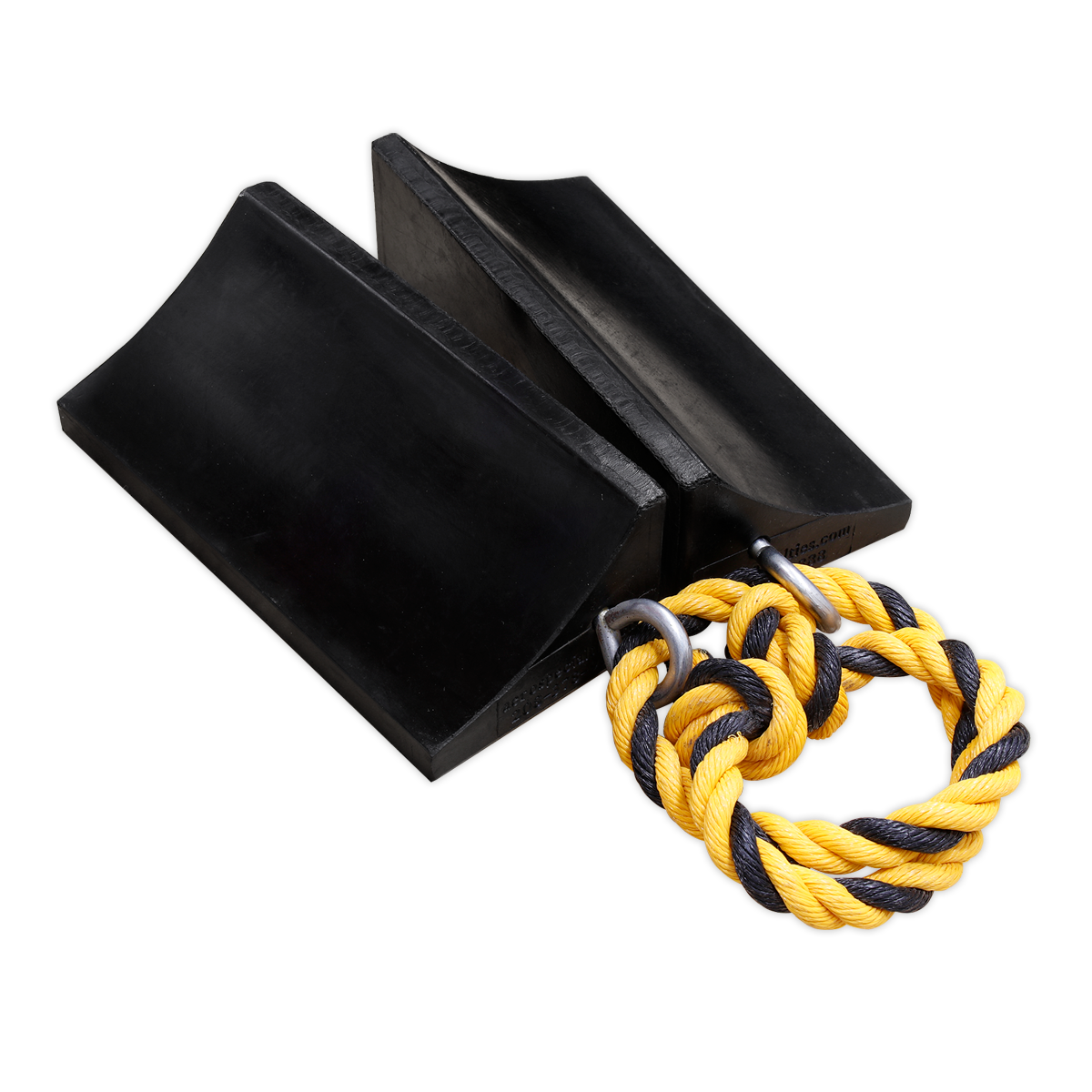 Sealey Heavy-Duty Rubber Wheel Chocks - Pair WC16
