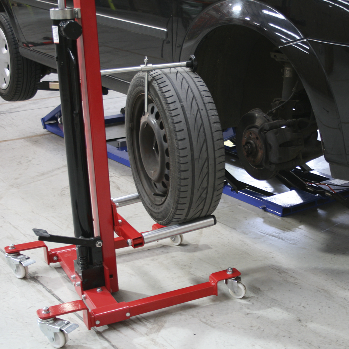 Sealey 80kg Wheel Removal/Lifter Trolley with Quick Lift WD80