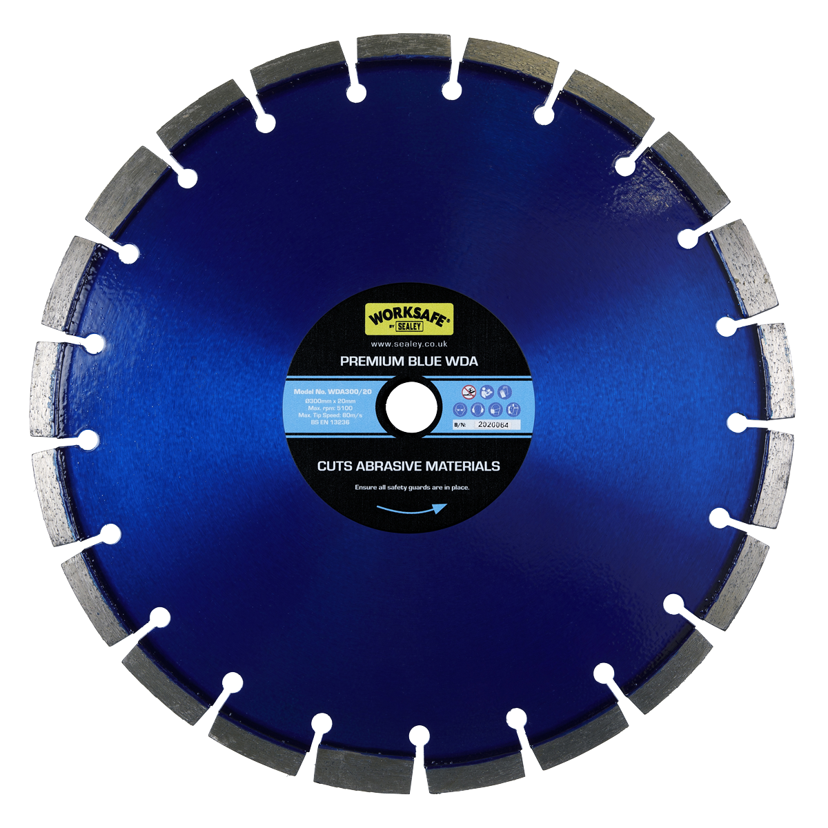 Sealey Ø300 x 20mm Premium Blue WDA Diamond Blade WDA300/20