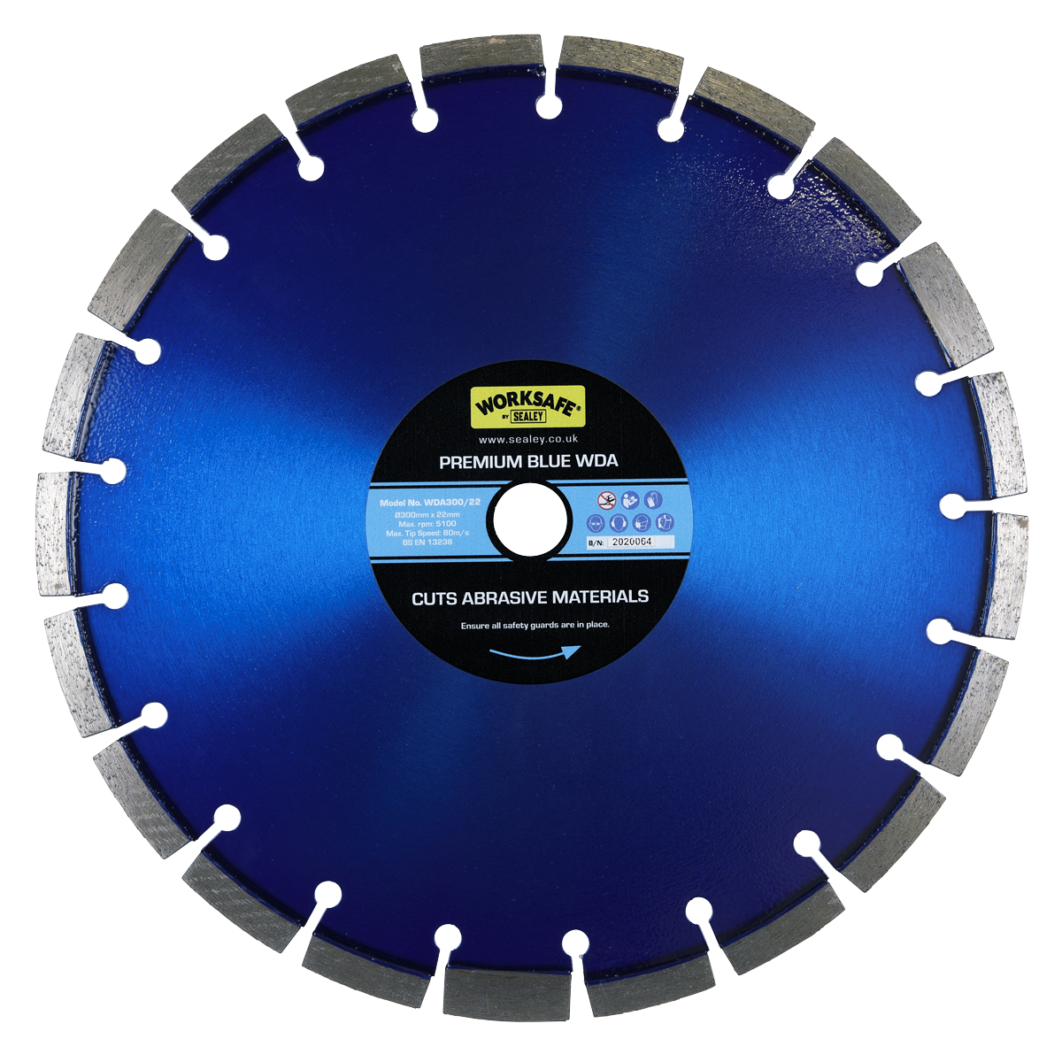 Sealey Ø300 x 22mm Premium Blue WDA Diamond Blade WDA300/22
