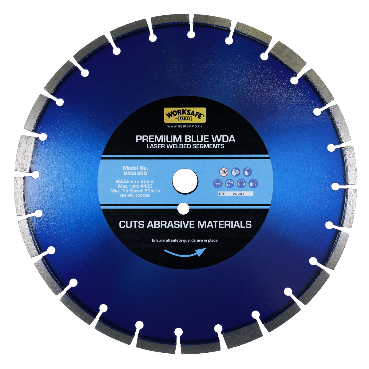 Sealey Ø350 x 25mm Premium Blue WDA Diamond Blade WDA350