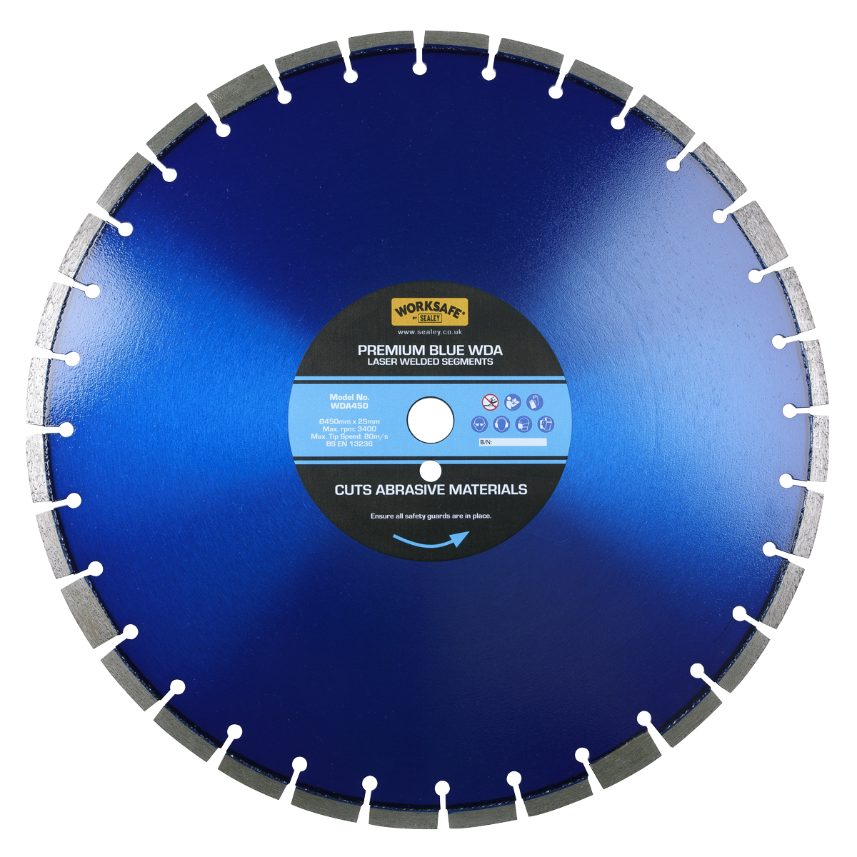 Sealey Ø450 x 25mm Premium Blue WDA Diamond Blade WDA450