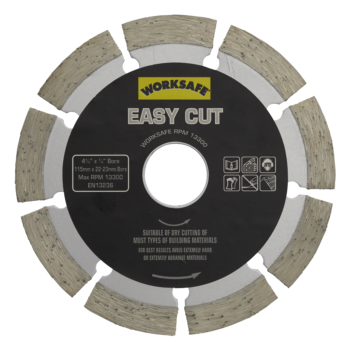 Sealey Ø115 x 22mm Silver Easy Cut Diamond Blade WDEC115