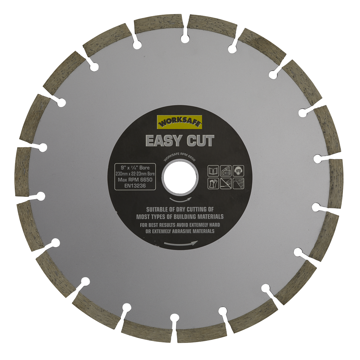 Sealey Ø230 x 22mm Silver Easy-Cut Diamond Blade WDEC230
