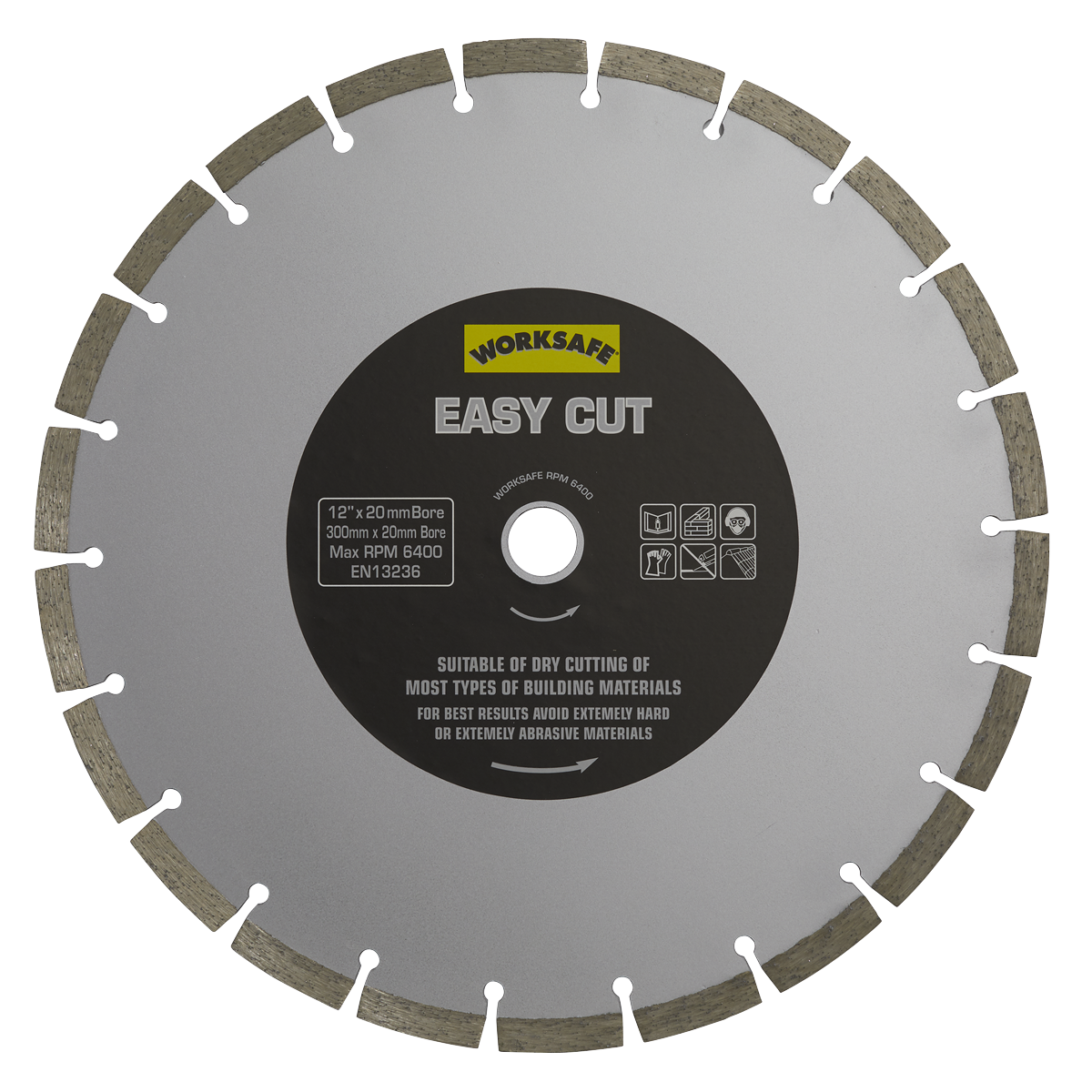 Sealey Ø300 x 20mm Silver Easy Cut Diamond Blade WDEC300/20